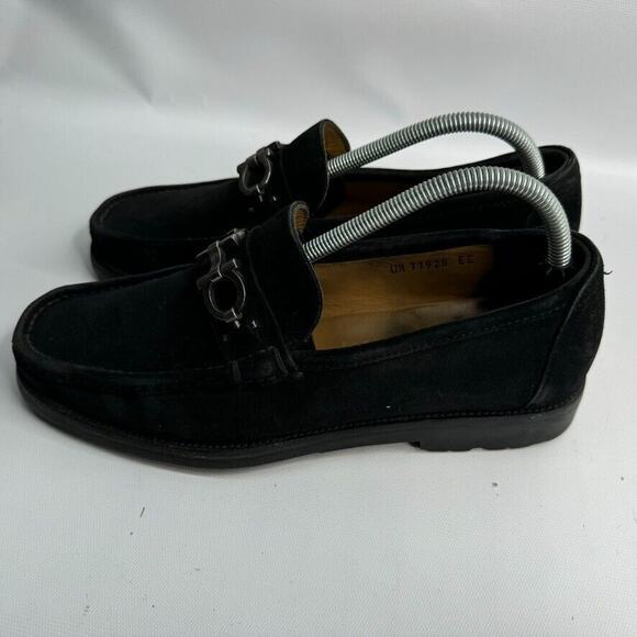 SALVATORE FERRAGAMO Men’s Diego Black Suede Horse Bit Loafers US 7.5‎